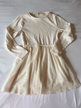 Crewcuts Cream Long Sleeve Tulle Skirt Dress